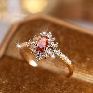 Red Oval Statement Ring