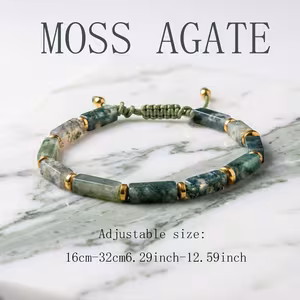 Moss Agate Rectangular Bracelet