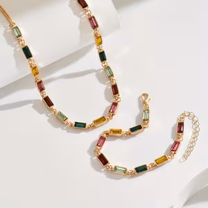Geometric Square Necklace Set